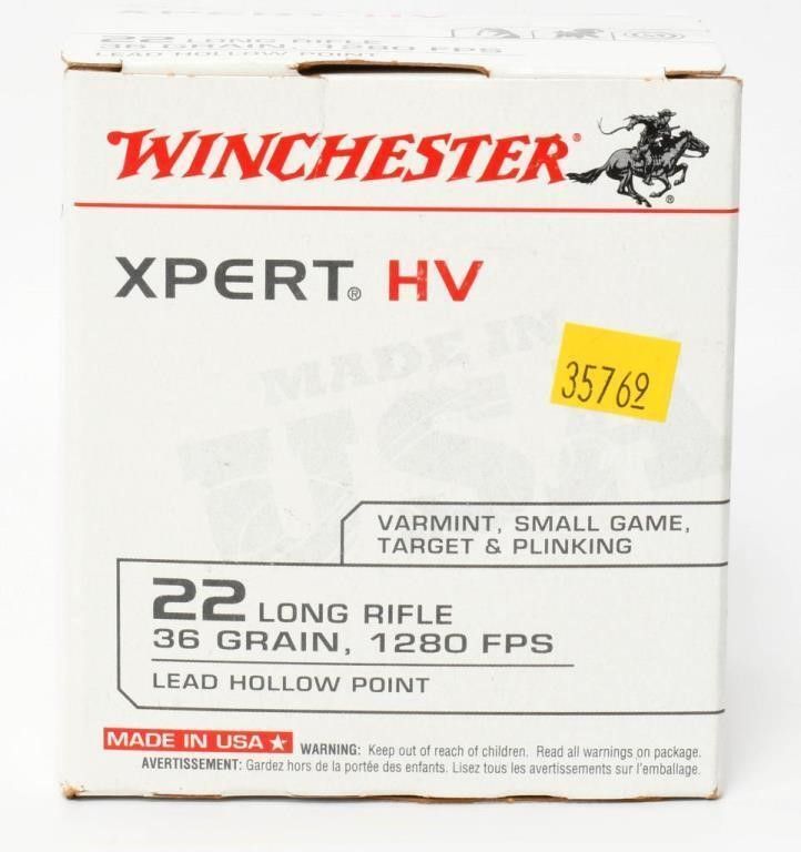 Lot 637: 500 Rounds Of Winchester Xpert .22 LR Ammunition