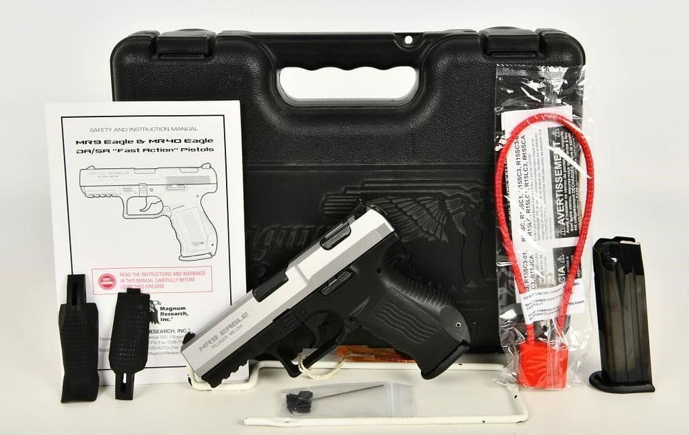 Lot 639: NEW Magnum Research MR9 Eagle 9mm Semi Auto Pistol