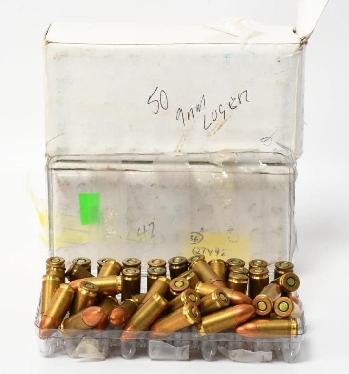 Lot 646: 92 rds 9mm Para Luger ammunition