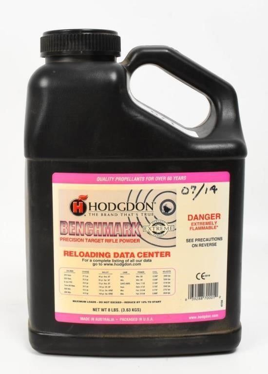 Lot 671: 8 LBS Of Hodgdon Benchmark Target Rifle Powder