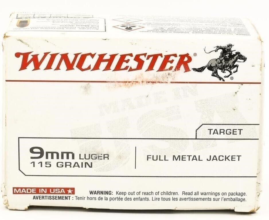 Lot 688: 100 rd Value Pack Winchester 9mm Luger