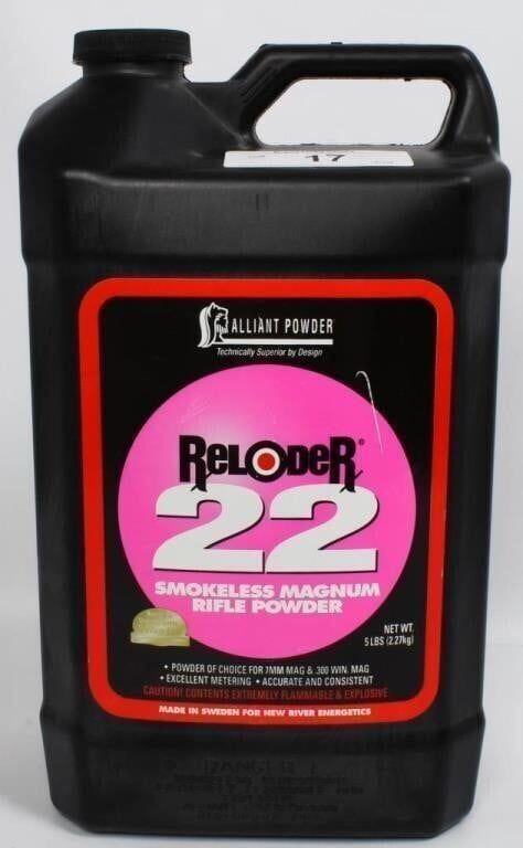 Lot 1100: 5 Lbs of Alliant Reloder 22 Magnum Rifle Gun