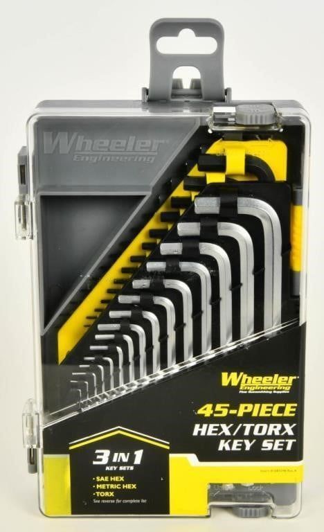Lot 1106: Wheeler 45 Piece SAE/Metric Hex And Torx Key Set