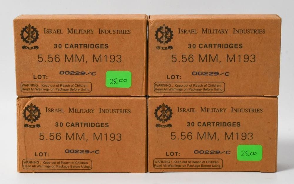 Lot 1123: 120 Rounds of IMI 5.56 NATO M193 Ammo