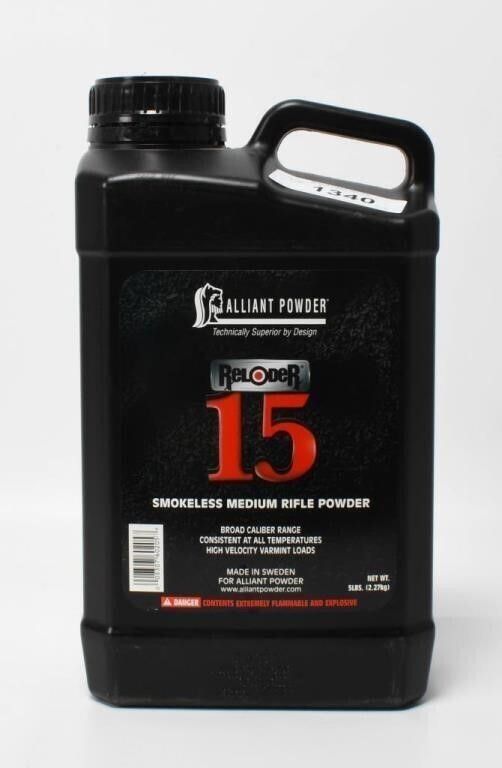 Lot 1160: 5 LBS Of Alliant Reloder 15 Medium Rifle Powder