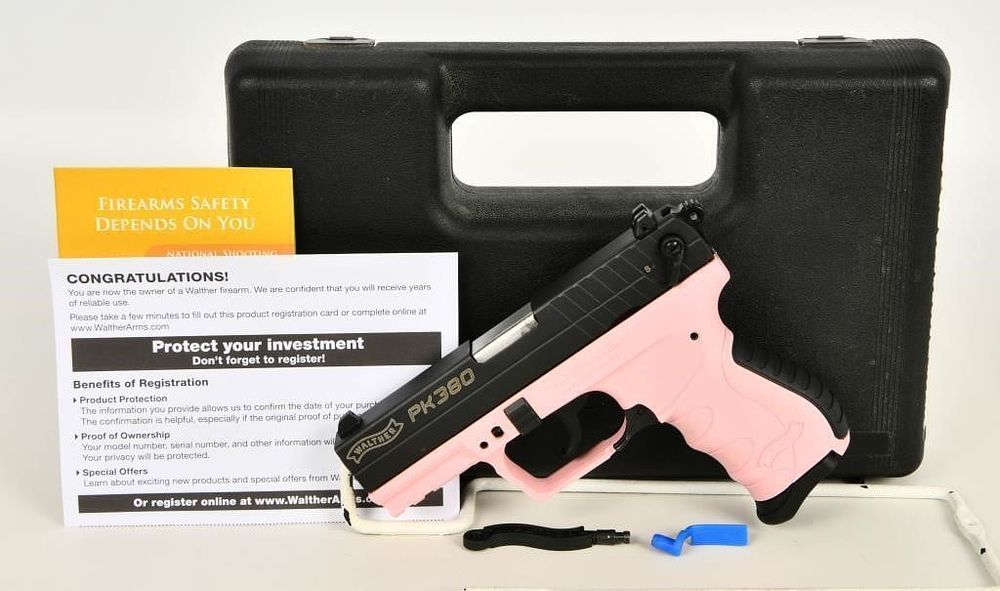Lot 1176: Walther PK380 Semi Auto Pistol in Pink .380 ACP