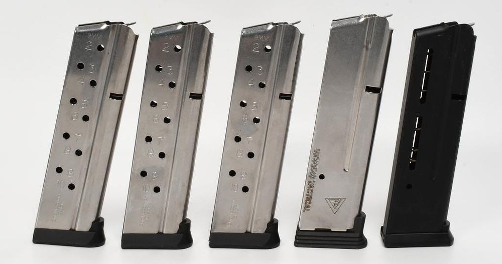 Lot 1208: 3 McCormick 9mm Mags & 2 Wilson Combat Mags
