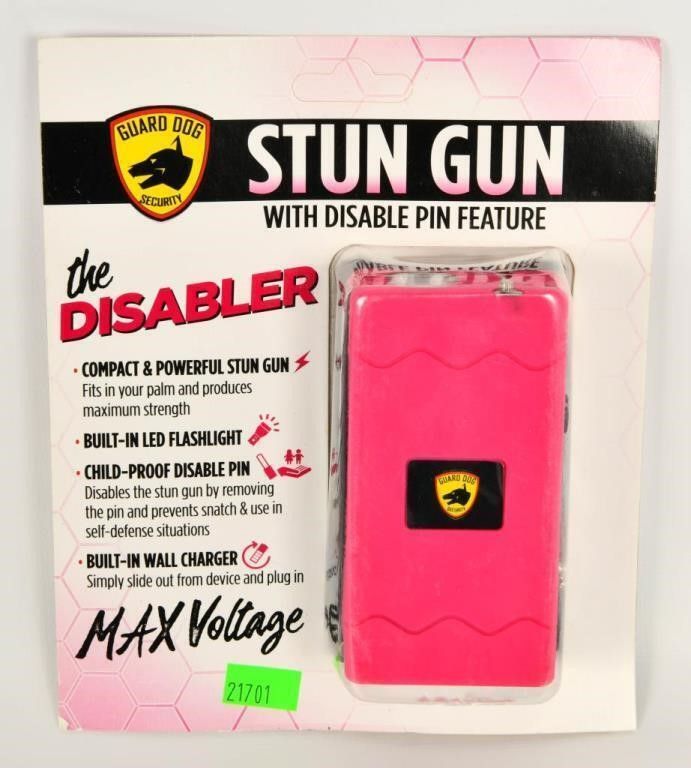 Lot 1256: NIB Guard Dog Disabler Stun Gun Pink Rubber