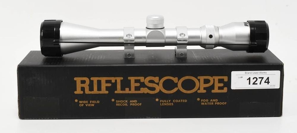 Lot 1274: New in Box Pinty 3-9x40 Silver Color Riflescope