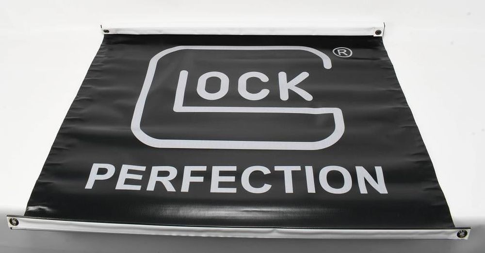 Lot 1406: 35" x 35" Glock Banner