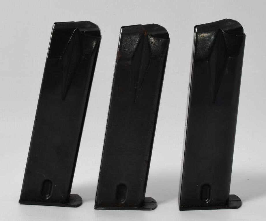 Lot 1427: 3 Ruger 9mm 15 Round Metal Magazines