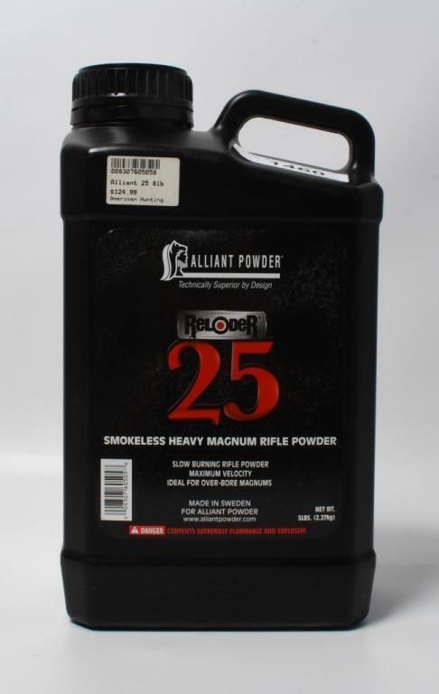 Lot 1460: 5 LBS of Alliant Reloder 25 Heavy Mag Rifle Powder