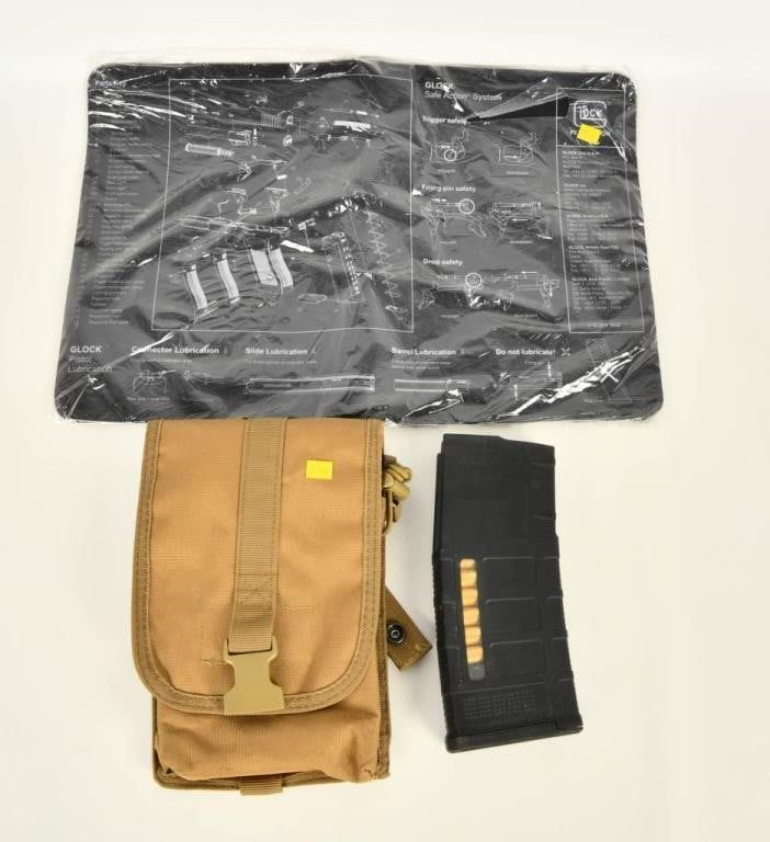 Lot 1475: Tactical Mag Pouch W/ .308 Mag & Ammo & Mat