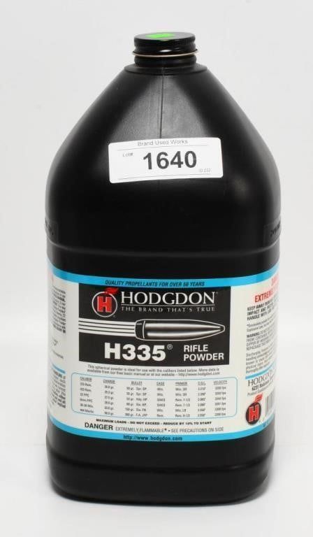 Lot 1640: 8 LBS Of Hodgdon H335 Rifle Gun Powder