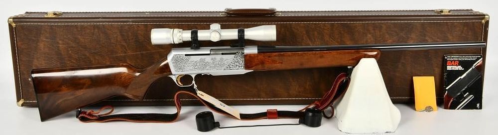 Lot 57: Factory Engraved Belgian Browning Grade IV BAR
