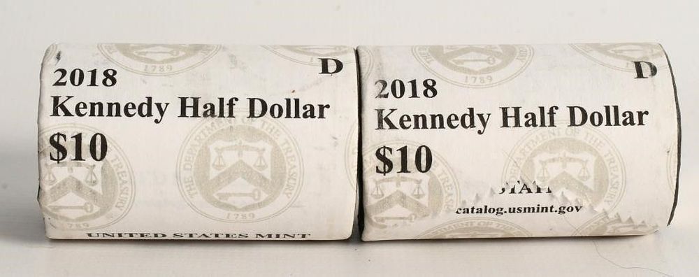 Lot 73: 2 Rolls United States Mint Kennedy Half Dollars