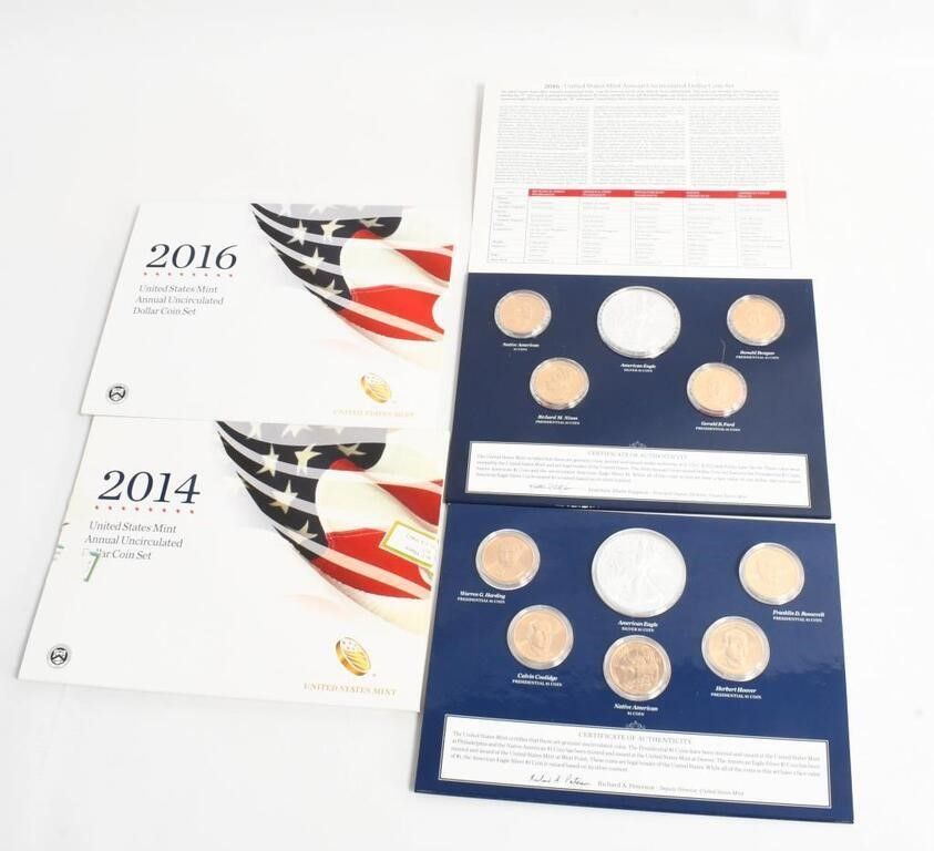 Lot 82: 2 Sets Mint Annual Uncirculated Dollar Coins