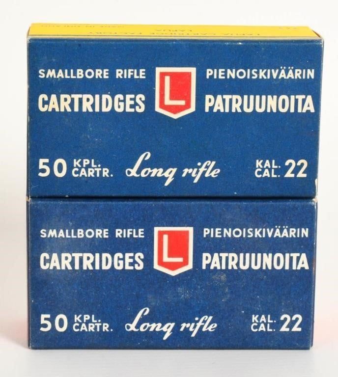 Lot 89: 2 Collector Boxes Of Lapua .22 LR Ammunition