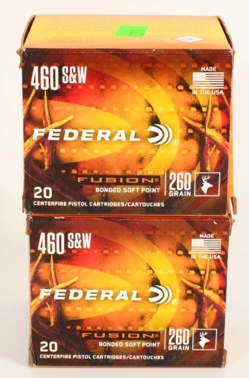 Lot 98: Two Boxes of Federal Fusion .460 S&W Ammo