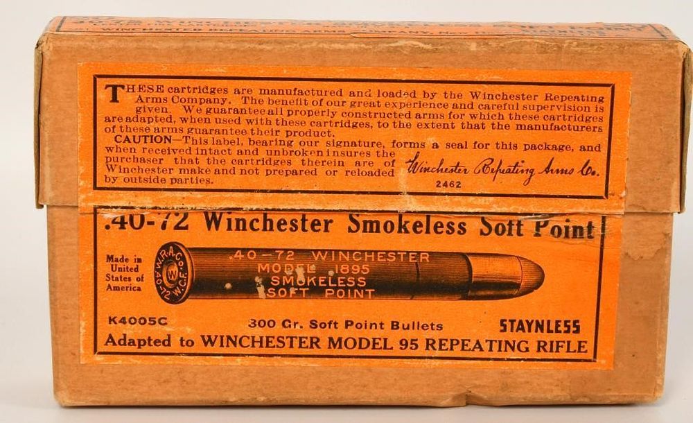 Lot 101: Collector Box of Winchester .40-72 Model 1895