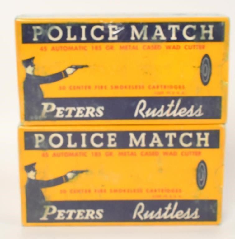 Lot 215: 2 Collector Boxes Of Peter's Police .45 ACP Ammo