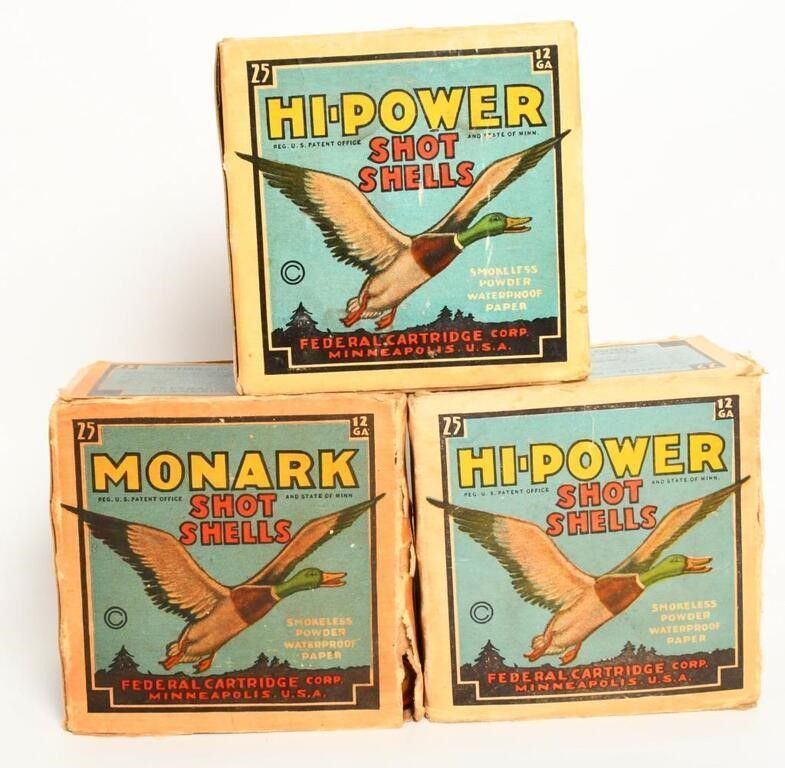 Lot 218: Collector Boxes of Federal Shot Shells