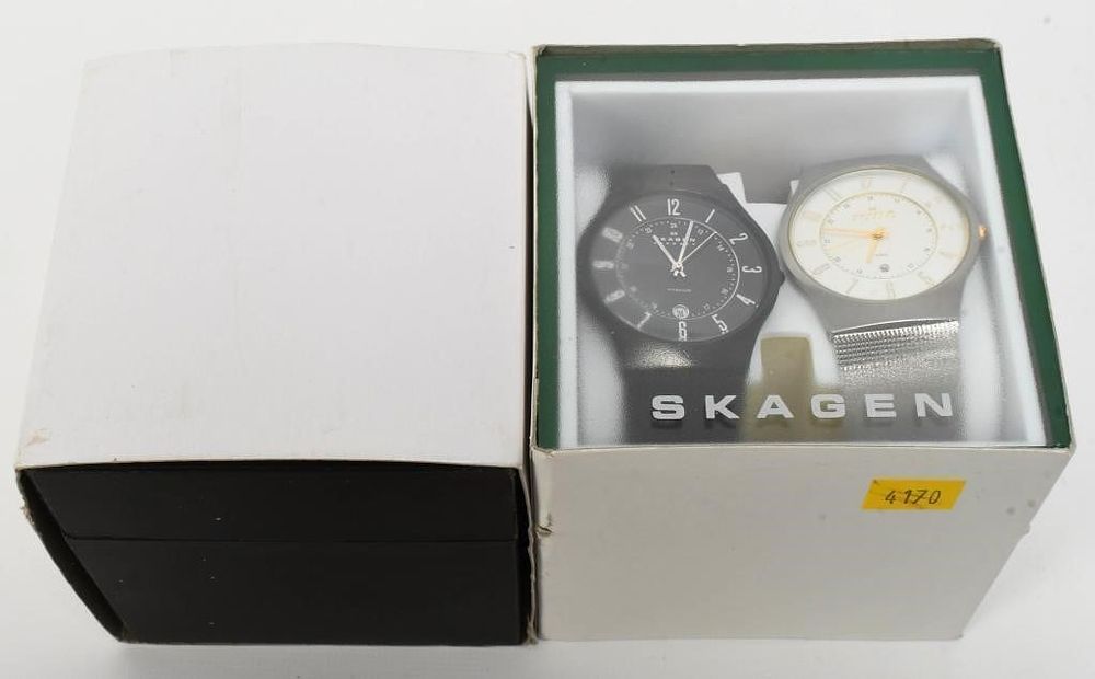 Lot 451: Skagen Denmark & Seiko Watches w/ Cases