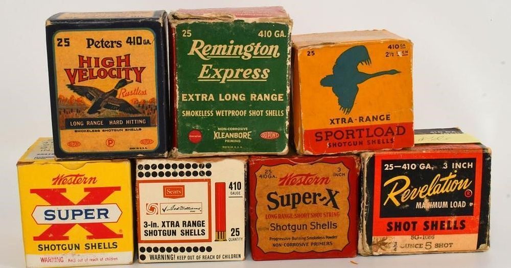 Lot 458: Collector Boxes of .410 Gauge Shotshells