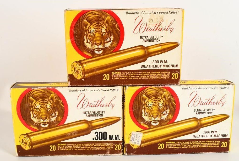 Lot 473: Collector Boxes of Weatherby .300 Win Mag