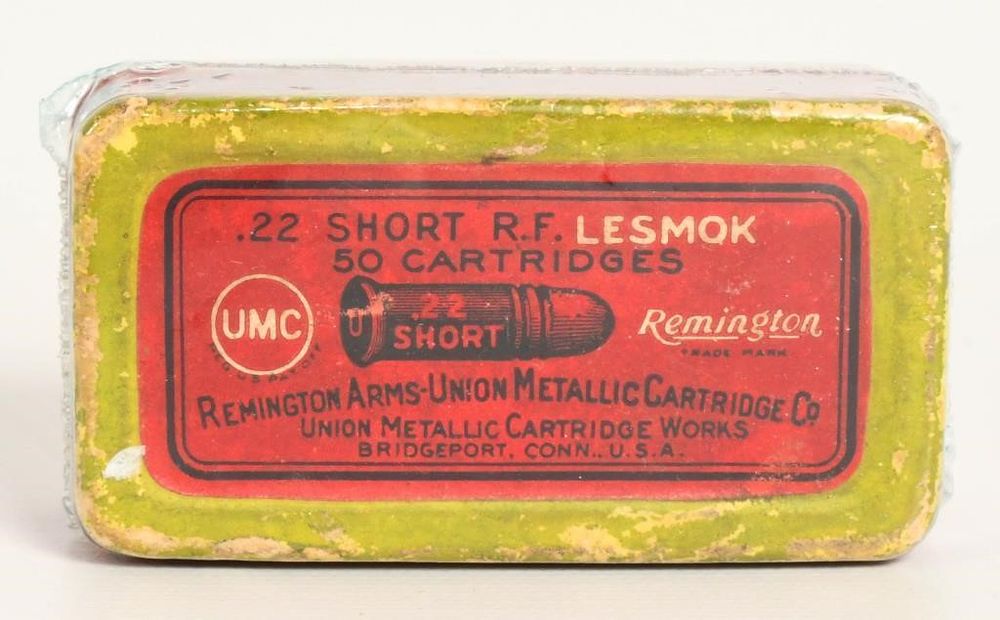 Lot 515: Collector box of Remington .22 Short R.F. Lesmok