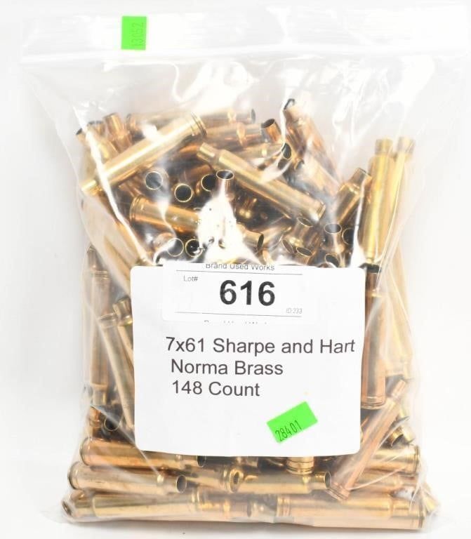 Lot 616: 7x61 Sharpe and Hart Norma Brass