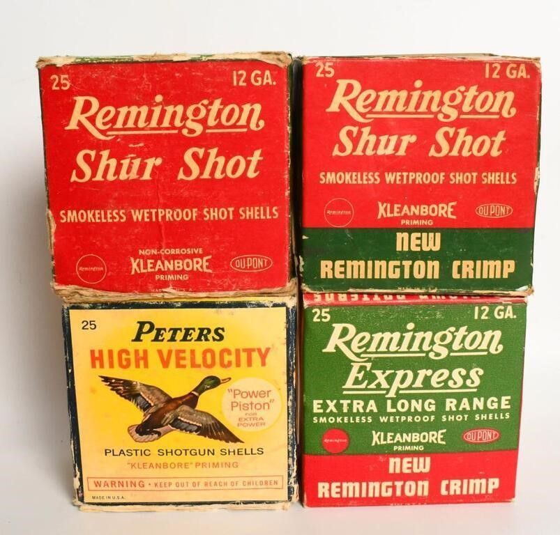 Lot 647: Collector Boxes of Remington and Peters 12 Gauge