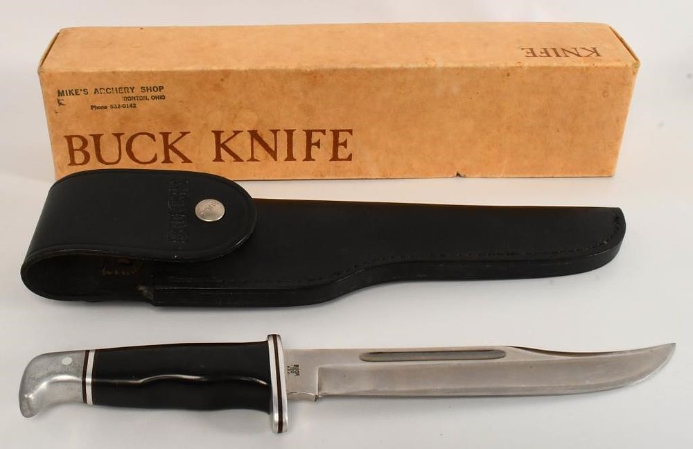 Lot 652: Authentic Buck Knife with Sheath and Original Box