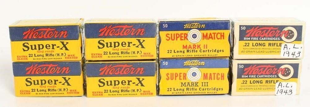 Lot 665: Collector Boxes of Western Super-X .22 LR H.P.