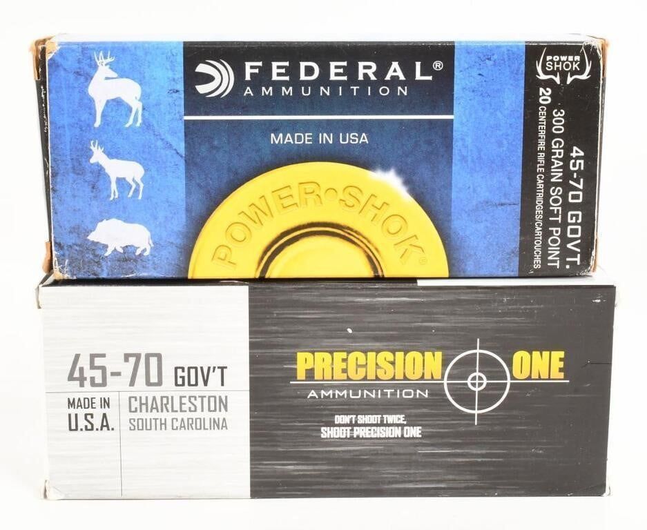Lot 1070: Federal & Precision One 45-70 Govt ammo