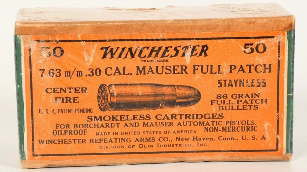 Lot 1109: Collector Box of Winchester .30 Mauser Full Patch