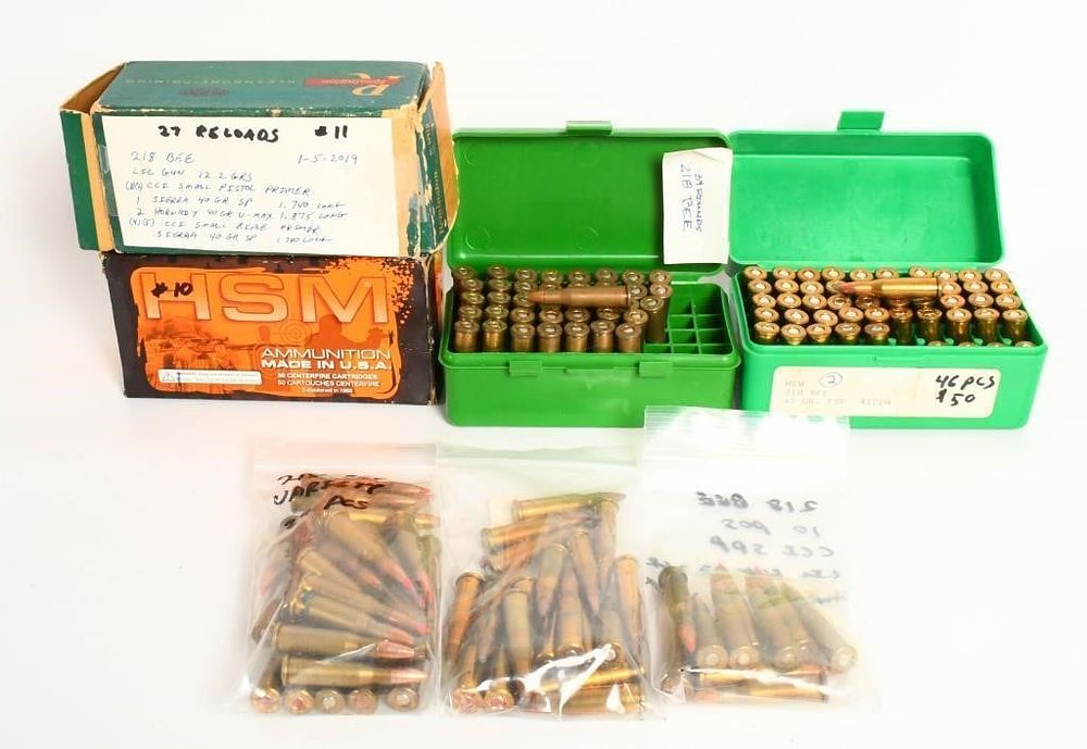 Lot 1142: 211 Rounds Of Mixed .218 Bee Ammunition