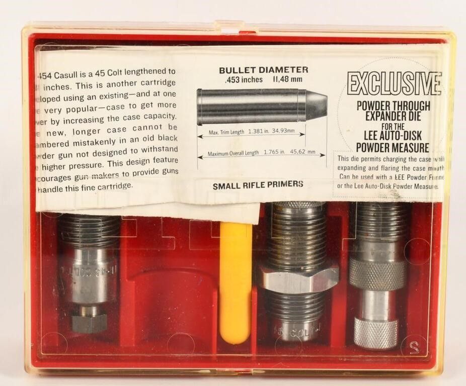 Lot 1147: Lee Precision Reloading Die Set For .454 Casull