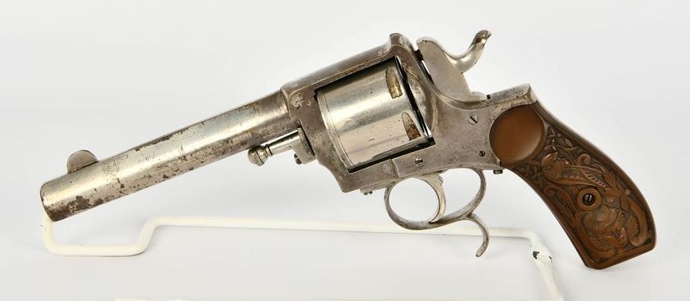 Lot 1168: Antique Original Belgian Made Nickel Revolver .44