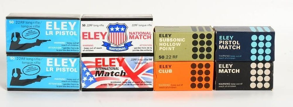 Lot 1181: Boxes of Various Eley .22 Rim Fire Long Rifle Ammo