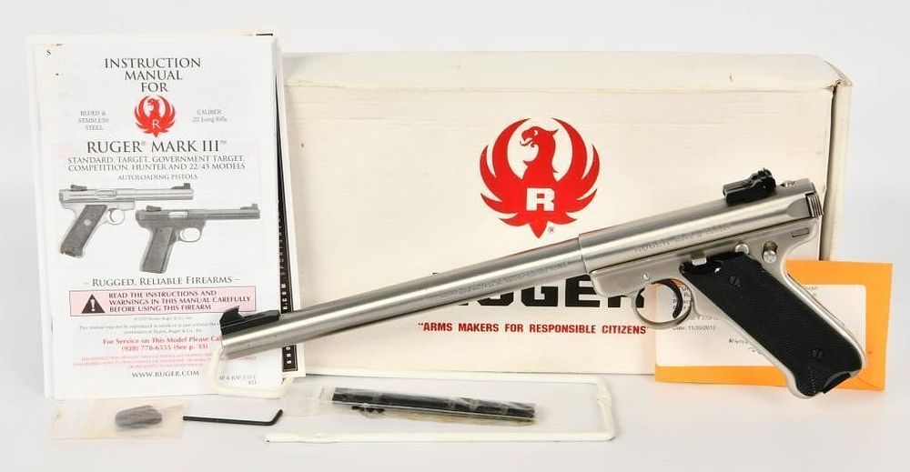 Lot 1191: Stainless Ruger Mark II Target Pistol 10" Barrel