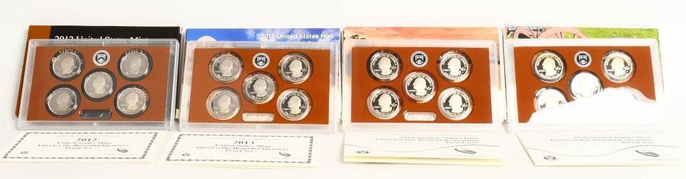 Lot 1231: 4 Sets Of United States Mint Proof Quarters