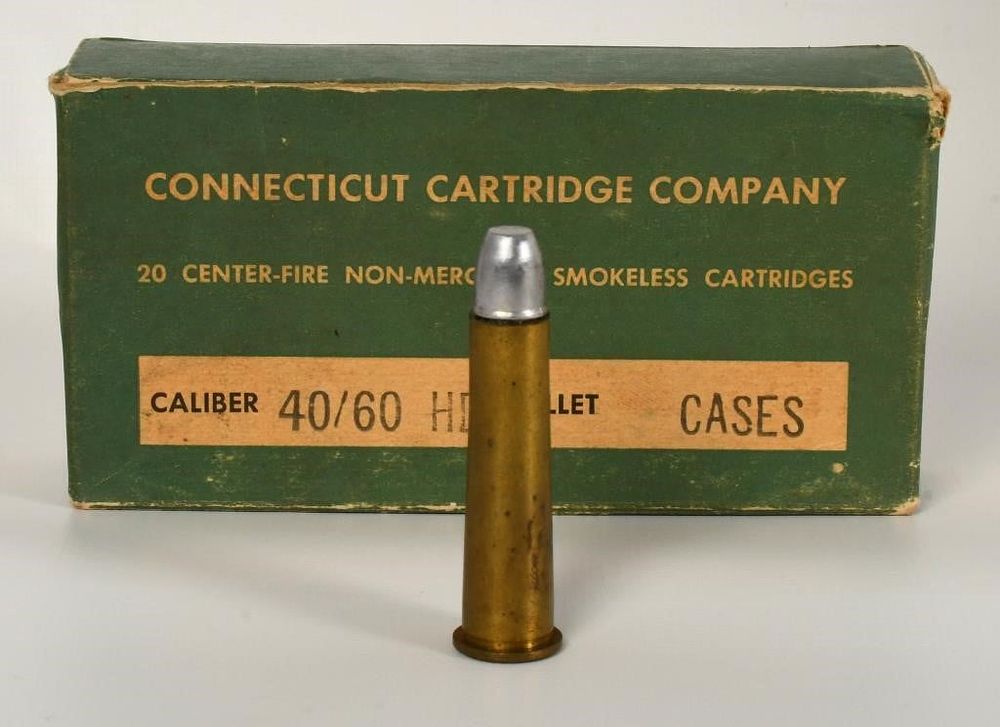 Lot 1301: Collector Box of Connecticut .40/60 Ammo