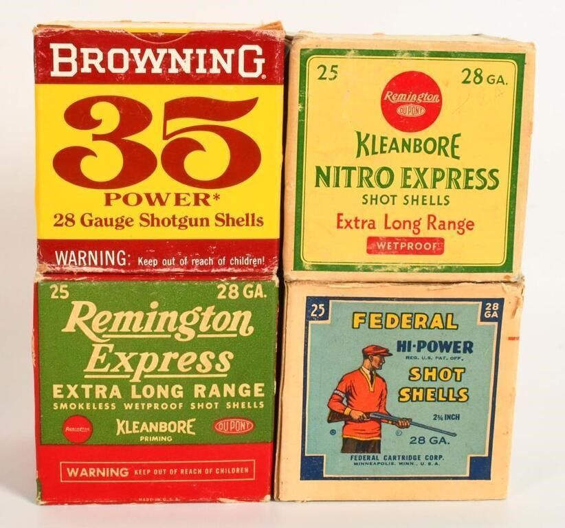 Lot 1346: Boxes of Various 28 Gauge Shot Shells