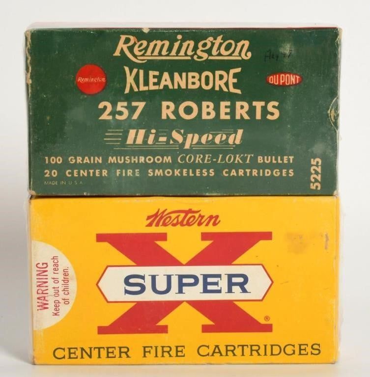 Lot 1355: 2 Collector Boxes Of .257 Roberts & .308 Win Ammo