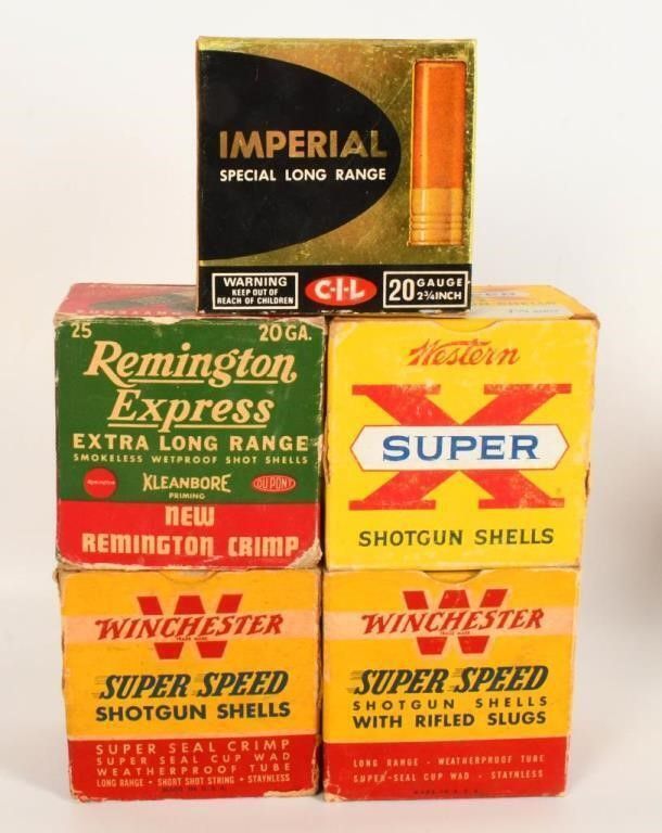 Lot 1376: Boxes of Various 20 Gauge Shot Shells