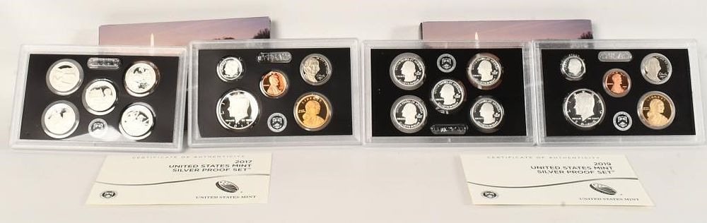 Lot 1381: 2 Sets Of United States Mint Silver Proof Coins