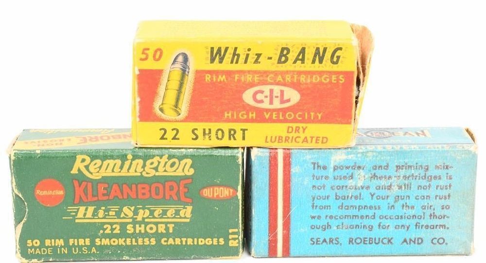 Lot 1412: 3 Collector Boxes Of .22 Short Ammunition