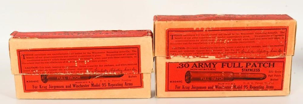 Lot 1418: 2 Collector Boxes of Winchester .30 Army Ammo