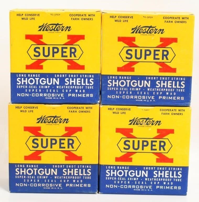 Lot 1442: 4 Collector Boxes Western Super-X 12 Ga Shotshells